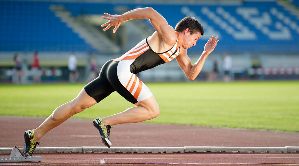 man running on track