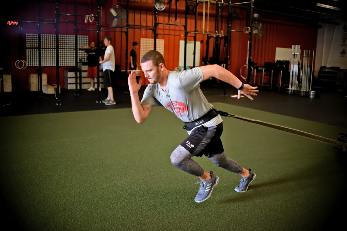 man working out in gym