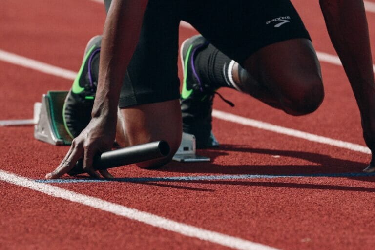 man on running track